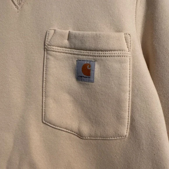 Carhartt Tan Crewneck Sweatshirt with Pocket - Picture 2 of 6